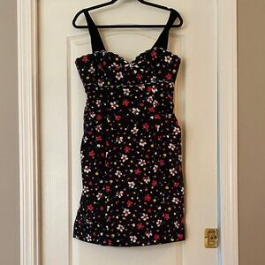 NWT Marc Jacobs Black Dress with Multicolor Polka Floral Print